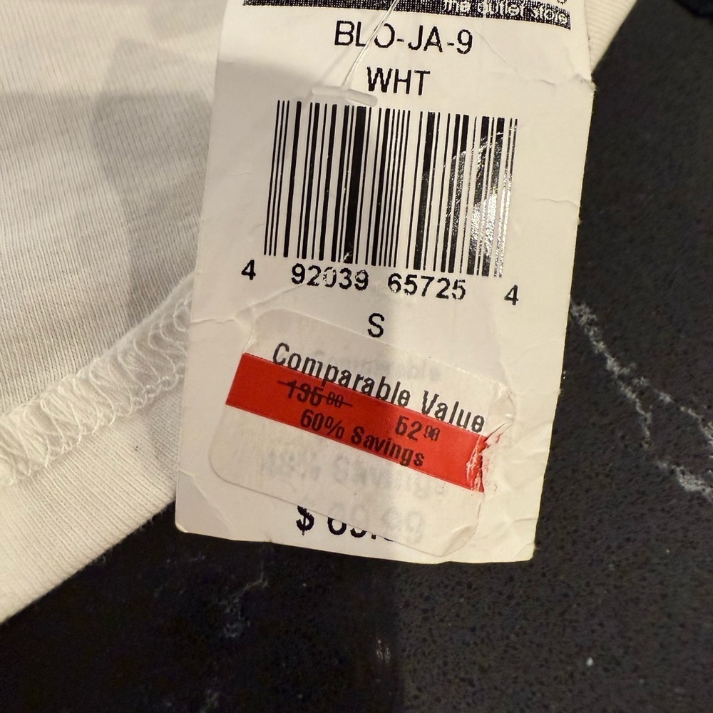 Cropped White T-Shirt with Black Ribbon Accents, Madonna & Co - Picture 4 of 5